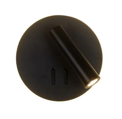 arandela moderno redonda minimalista preto de led foco para leitura micaza luminarias Miresa Lustres e arandelas em promocao e barato