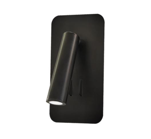 arandela moderno retangular minimalista preta de led foco para leitura micaza luminarias Miresa Lustres e arandelas em promocao e barato