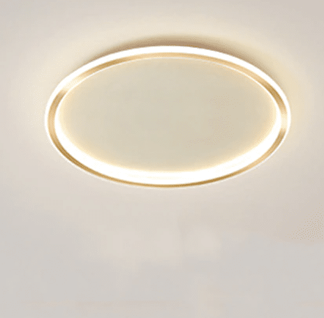 plafon luminaria sobrepor aro anel circulo de aluminio doruado e luz de led micaza luminarias Miresa Lustres e arandelas em promocao e barato