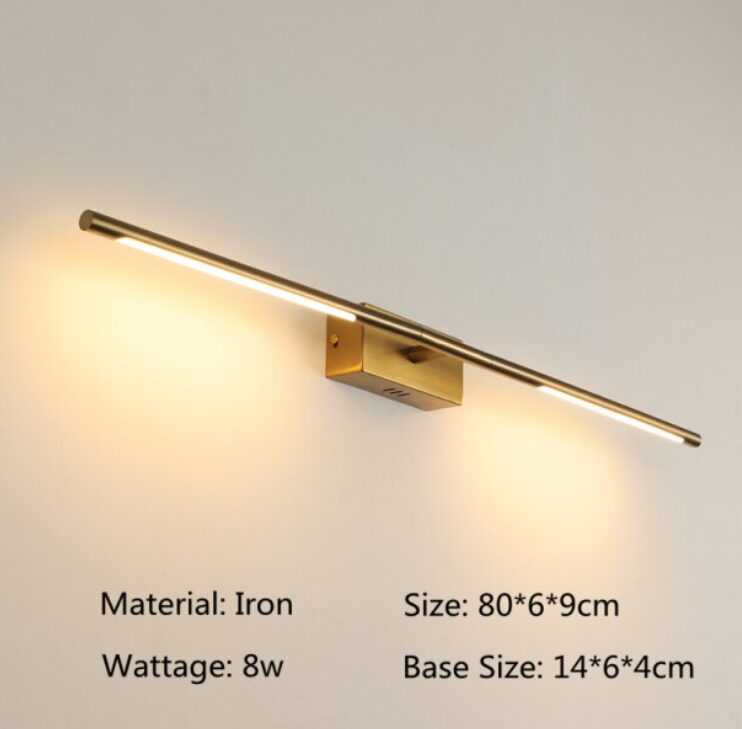 arandela minimalista barras dourado com 2 luzes de led 8w micaza luminarias Miresa Lustres e arandelas em promocao e barato