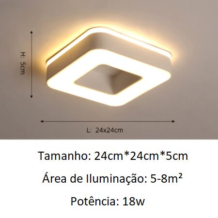 luminaria sobrepor plafon clean moderno minimalista contemporaneo quadrado branco micaza luminarias Miresa Lustres e arandelas em promocao e barato