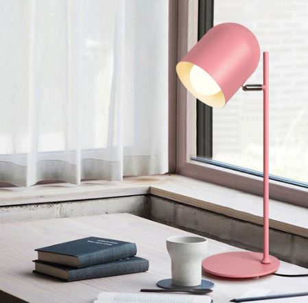 luminaria de mesa vintage de aluminio colorido rosa micaza luminarias Miresa Lustres e arandelas em promocao e barato