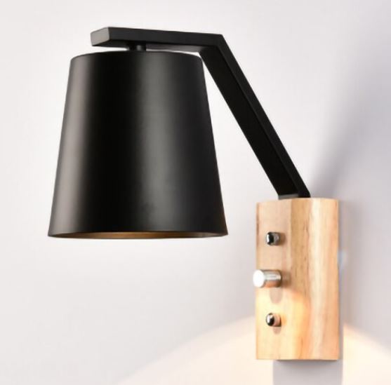 arandela luminaria parede botao na propria luminaria cupula cone micaza preto luminarias Miresa Lustres e arandelas em promocao e barato