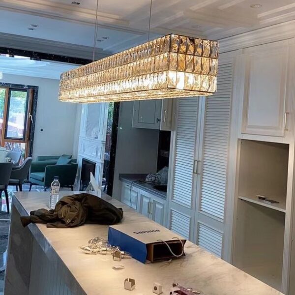 Lustre retangular cristal k9 miresa