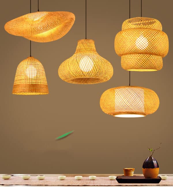 Lustre bambu rattan chapéu miresa