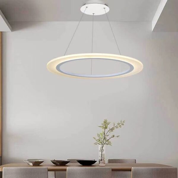 Circular single ring lustres anel restaurante luzes moderno e minimalista configura o sala de estar aprendendo 1 luminarias Miresa Lustres e arandelas em promocao e barato