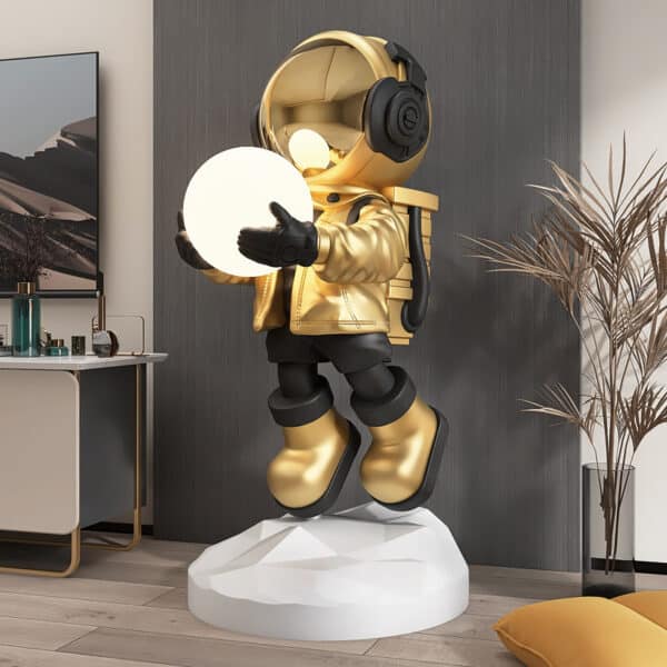 Decora o de casa moderna 80cm astronauta est tua frp artesanato criativo corredor luz interior grande luminarias Miresa Lustres e arandelas em promocao e barato