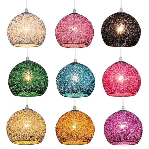 Decora o moderna conduziu a luz pingente de metal colorido bola l mpada lamparas led decorativas 3 luminarias Miresa Lustres e arandelas em promocao e barato