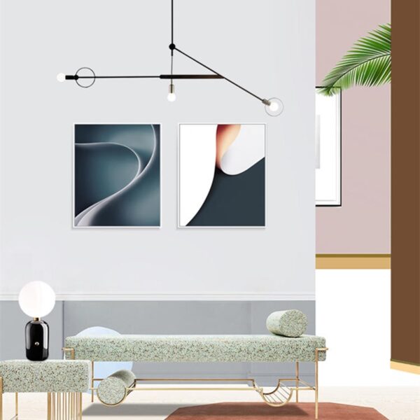 Linha geom trica arte pingente lustre loft industrial moderna casa decora o cozinha restaurante quarto estudo luminarias Miresa Lustres e arandelas em promocao e barato