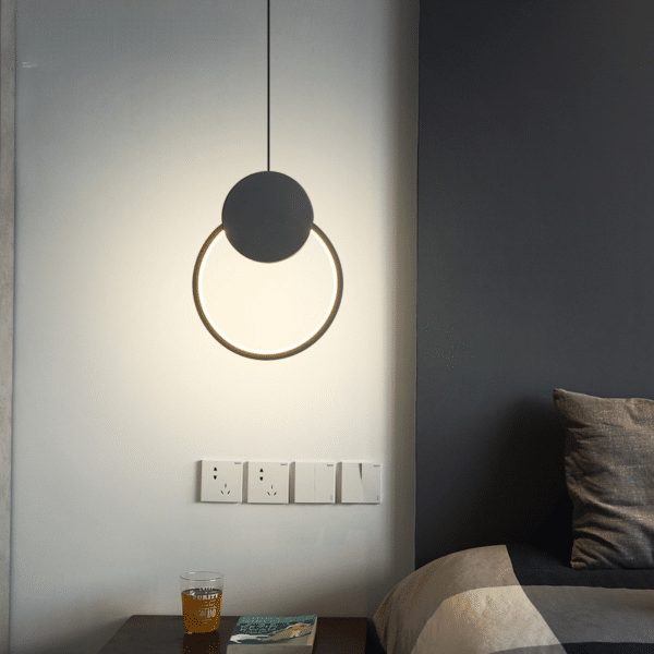 Lumin ria pendente moderna de led cores preto e branco ideal para decora o de cabeceira 1 luminarias Miresa Lustres e arandelas em promocao e barato