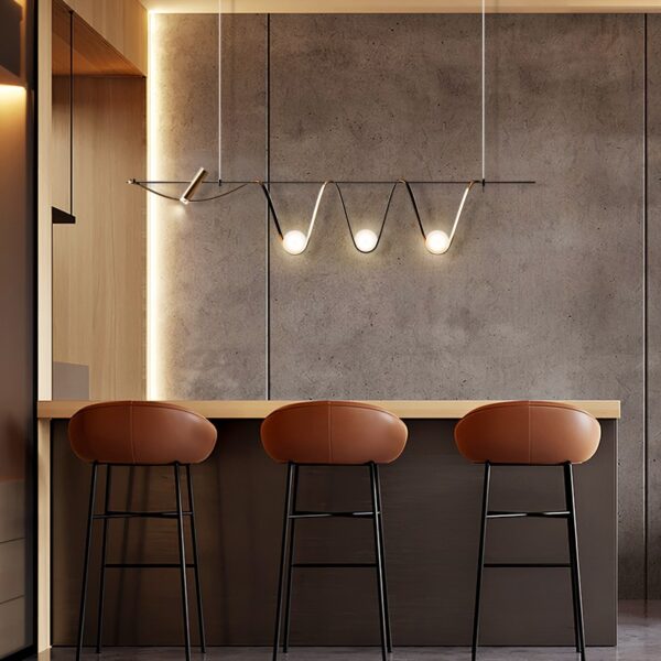 Nordic designer de couro restaurante led lustre simples modelo moderno quarto torcido l mpadas em forma 1 luminarias Miresa Lustres e arandelas em promocao e barato