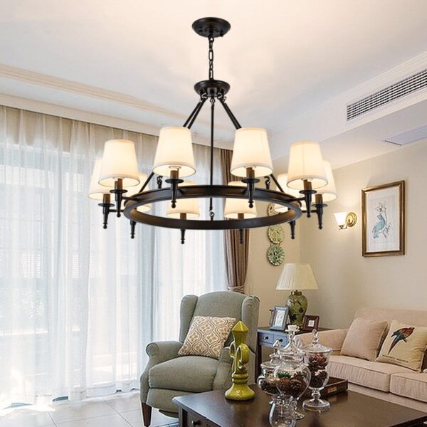 Black Vintage Chandelier Bedroom Kitchen island Chandeliers E14 candle chandelier wrought iron chandelier 3 luminarias Miresa Lustres e arandelas em promocao e barato