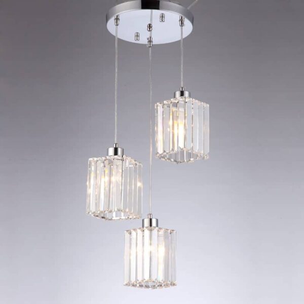 Lumin ria pendente de cristal suspens o moderno design cromado l mpada de suspens o sala luminarias Miresa Lustres e arandelas em promocao e barato