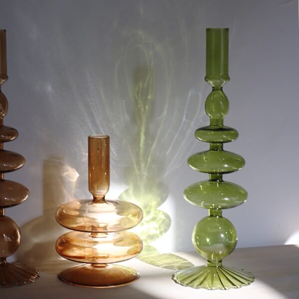 Castiçais de vidro para velas de cera - Image 3
