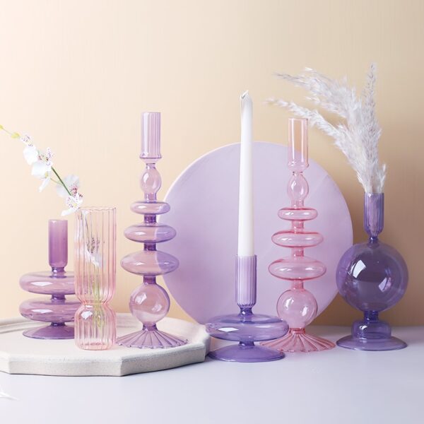 Castiçais de vidro para velas de cera - Image 4