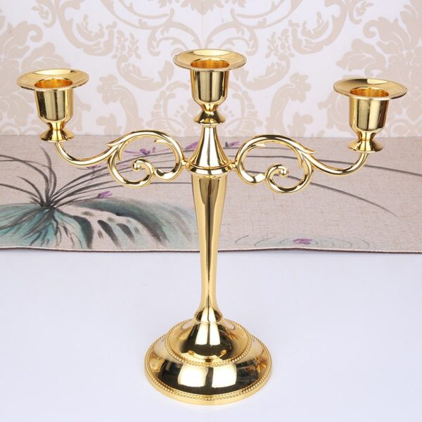 Velas retr banhadas a ouro bronze candelabros com 3 bra os para decora o de casa 3 luminarias Miresa Lustres e arandelas em promocao e barato