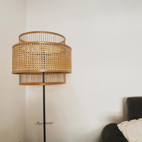 Nordic l mpada de assoalho do vintage luzes suporte retro rattan abajur ilumina o ch o 1 luminarias Miresa Lustres e arandelas em promocao e barato