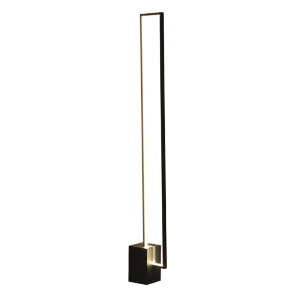 Quadrado geom trico conduziu a l mpada de assoalho moderno regul vel preto suporte luzes sala 1 luminarias Miresa Lustres e arandelas em promocao e barato