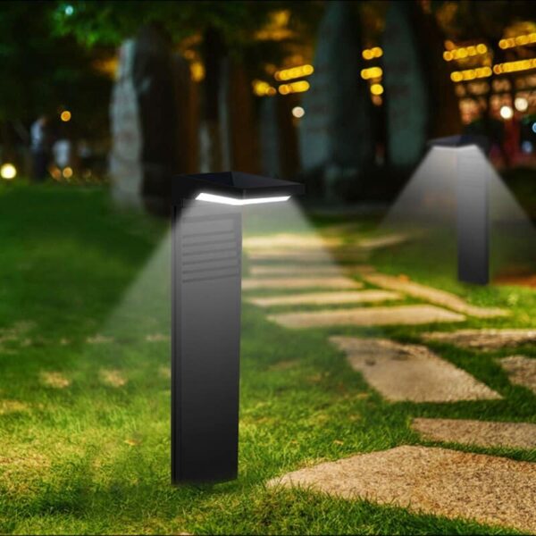 Poste luz led energia solar para jardins