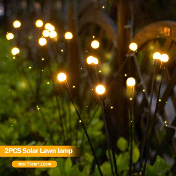 Luz LED Solar para Decora o de Jardim Ar Livre Luzes de Paisagem Fogo de Artif 1 luminarias Miresa Lustres e arandelas em promocao e barato