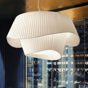 Miresa Lustre tecido redondo plissado