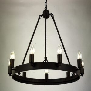 Miresa Lustre de ferro industrial preto