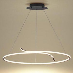 Lustre moderno minimalista argola de alumínio e luz de led