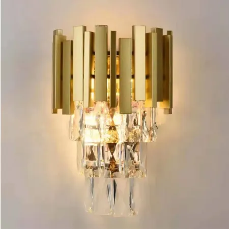 180 kit 3 arandelas de cristais vana gold cristal 2l e14 sindora dcb00461 47774583 1 d99d63a1654af6b24720f614212967ab luminarias Miresa Lustres e arandelas em promocao e barato