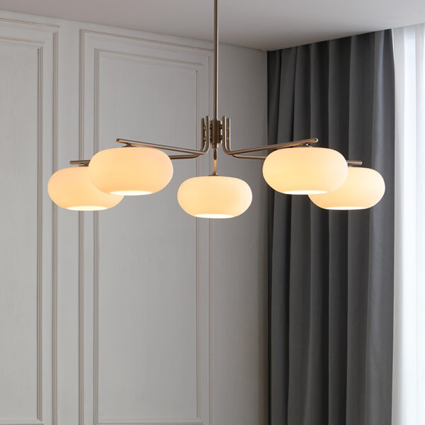 Lustre moderno vidro branco - Image 2