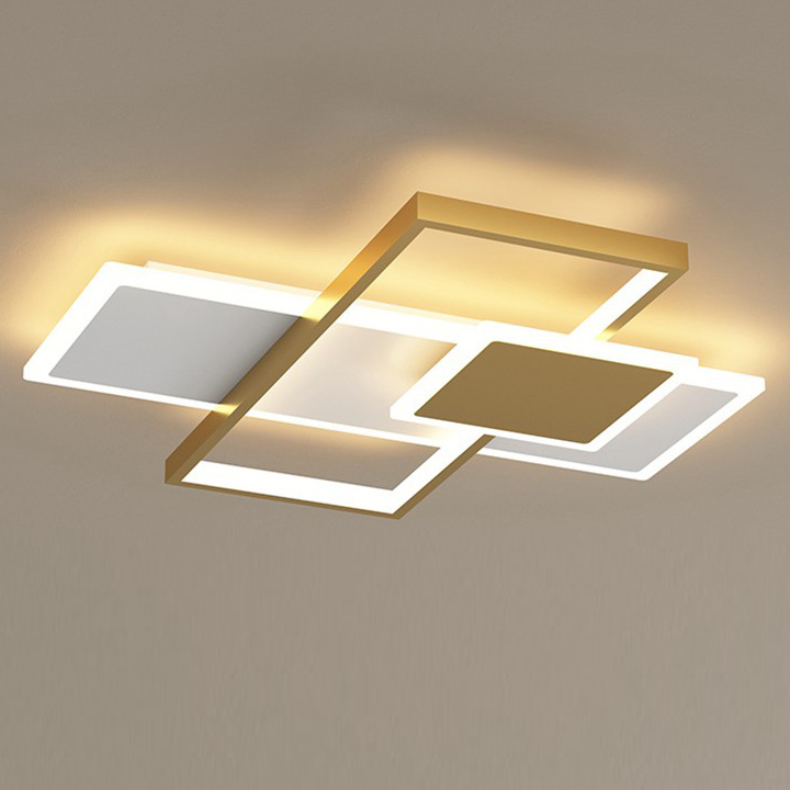 luminaria sobrepor plafon dourado minimalista vazado de led marca miresa luminarias Miresa Lustres e arandelas em promocao e barato