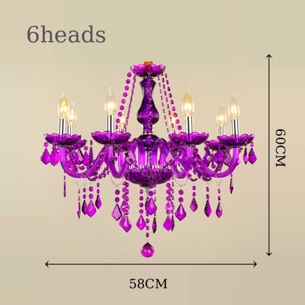 Lustre De Cristal De Luxo Roxo L mpadas Penduradas Luz pendente para sala de estar Villa 1 luminarias Miresa Lustres e arandelas em promocao e barato