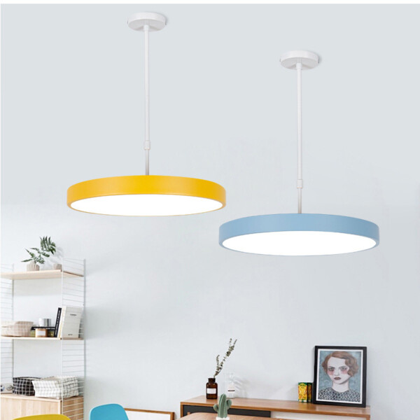 Modern Macaron LED Pendant Light Lustre circular para sala de estar Mesa de jantar Quarto de 1 luminarias Miresa Lustres e arandelas em promocao e barato