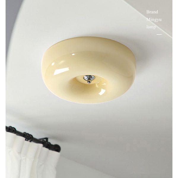 Luminária sobrepor vidro creme
