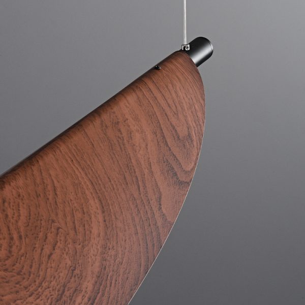 Lustre retangular folha Acabamento Madeira - Image 3