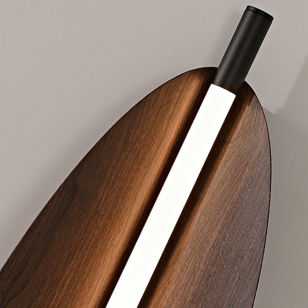 Lustre retangular folha Acabamento Madeira - Image 4