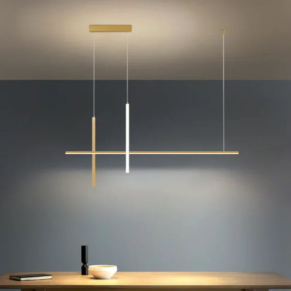 Lustre Minimalista Barra Alumínio Linear Com Fita de LED