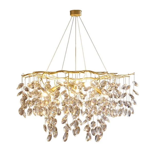 Lustre De Cristal Ramo Com Pingentes Cristal K9