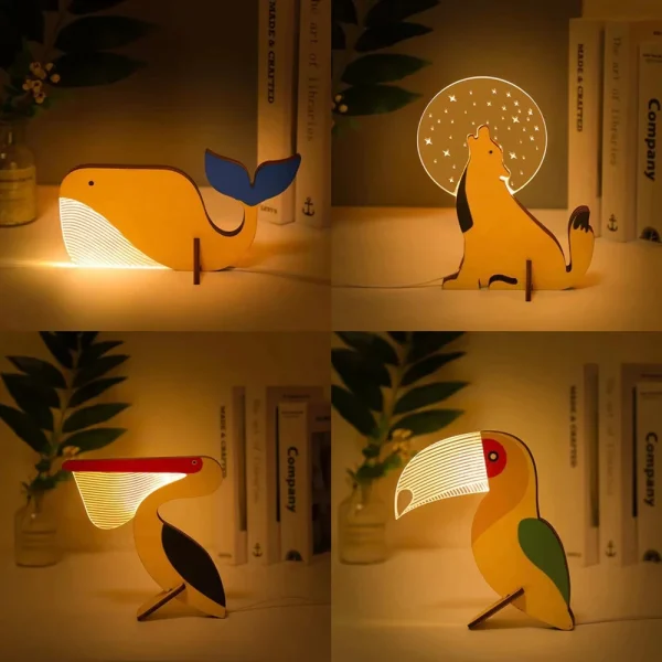 Animais LED Cultura Pop Madeira e Acrílico - Image 2