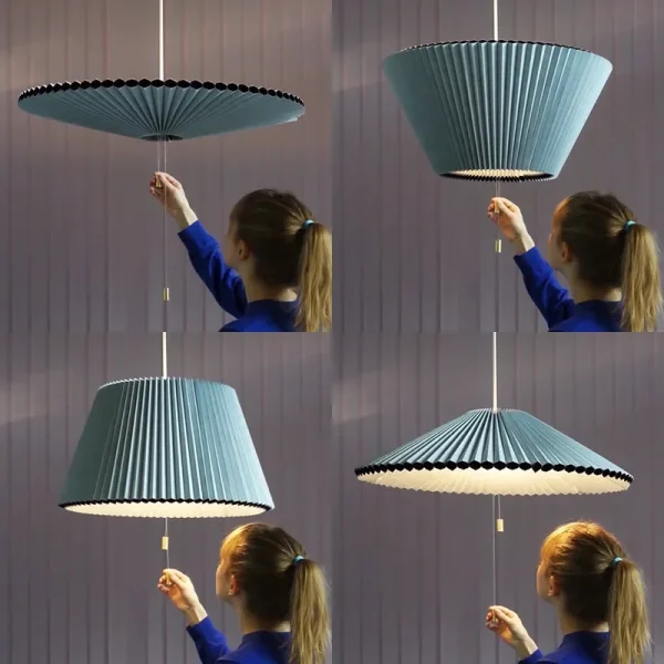 Art Design Pleated Deformed Fabric Umbrella Chandeliers Home Decor LED Lighting Lamp for Bedroom Living Dining 1 luminarias Miresa Lustres e arandelas em promocao e barato