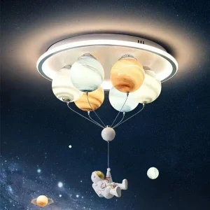 Luminária Sobrepor Infantil Astronauta Com Planetas