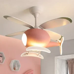 Luminária Infantil Cartoon Airplane (Helicóptero), LED Ventilador