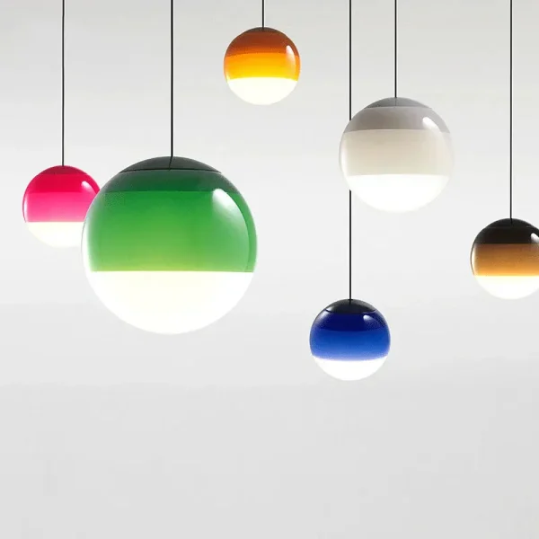 Pendente Bola De Vidro Cores Gradiente Luz LED