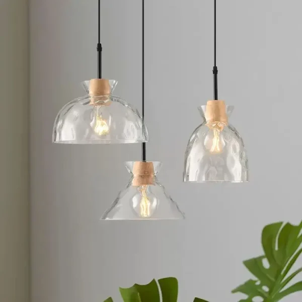 Nordic Glass Pendant Lights LED Madeira Decorativa Pendurado L mpadas Para Sala De Jantar Sala De luminarias Miresa Lustres e arandelas em promocao e barato