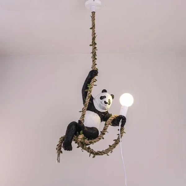 Resina vintage Panda Pendant Light Lumin ria de suspens o Lumin ria de suspens o Ilumina 1 luminarias Miresa Lustres e arandelas em promocao e barato