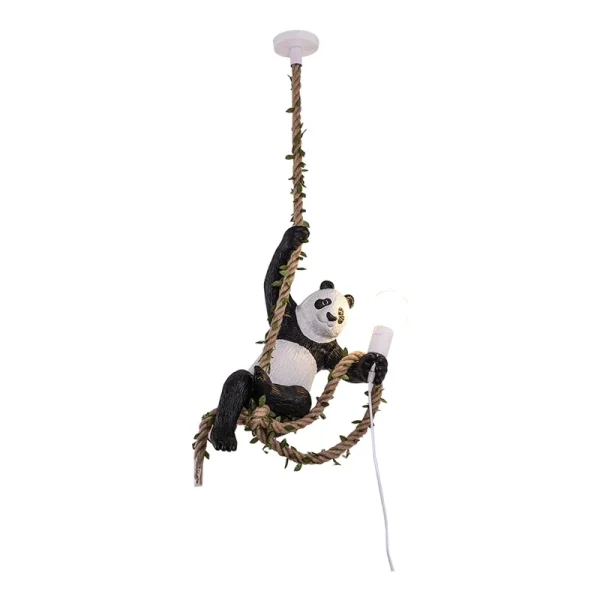 Resina vintage Panda Pendant Light Lumin ria de suspens o Lumin ria de suspens o Ilumina 2 luminarias Miresa Lustres e arandelas em promocao e barato