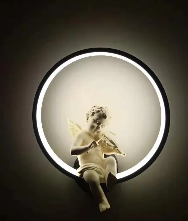 Luminária Infantil (Criança), Arandela Com anjo e Arco, LED 18W