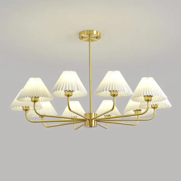 Lustre Dourado Vintage Com Cúpula - Image 3