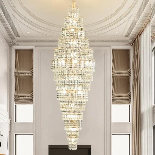 Lustre De Cristal Luxo Para Teto Duplo - Image 2