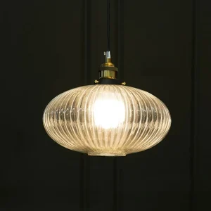 Pendente Vidro Plissado Design Vintage