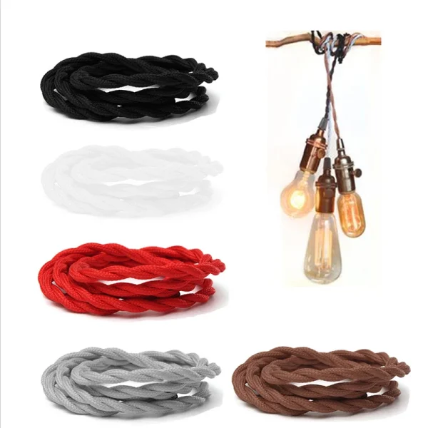 Fio Cobre Elétrico 0.75mm * 2 núcleos Fio Cobre Elétrico Têxtil Cabo